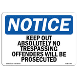 Keep Out Absolutely No Trespassing Offenders