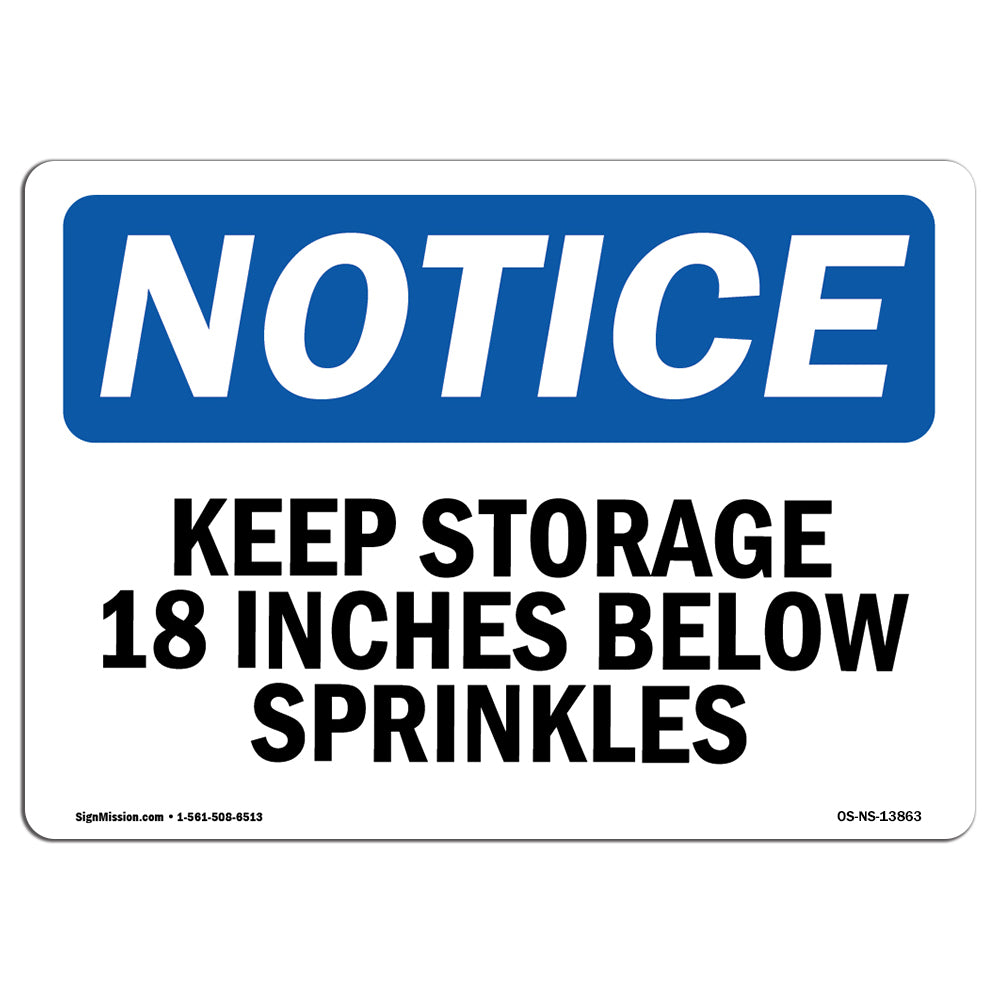 Keep Storage 18 Inches Below Sprinklers