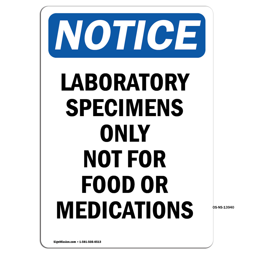 Laboratory Specimens Only Not For Food Or