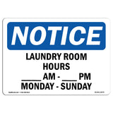 Laundry Room Hours ____ Am To ____ Pm Monday