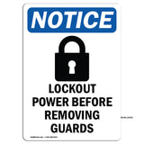 NOTICE Lockout Power Before Removing Guards