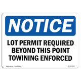 Lot Permit Required Beyond This Point Towing
