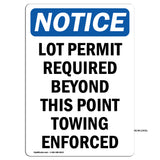 Lot Permit Required Beyond This Point Towing