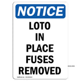 LOTO In Place Fuses Removed