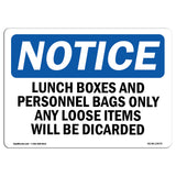 Lunch Boxes And Personal Bags Only Any Loose