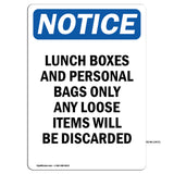 Lunch Boxes And Personal Bags Only Any Loose