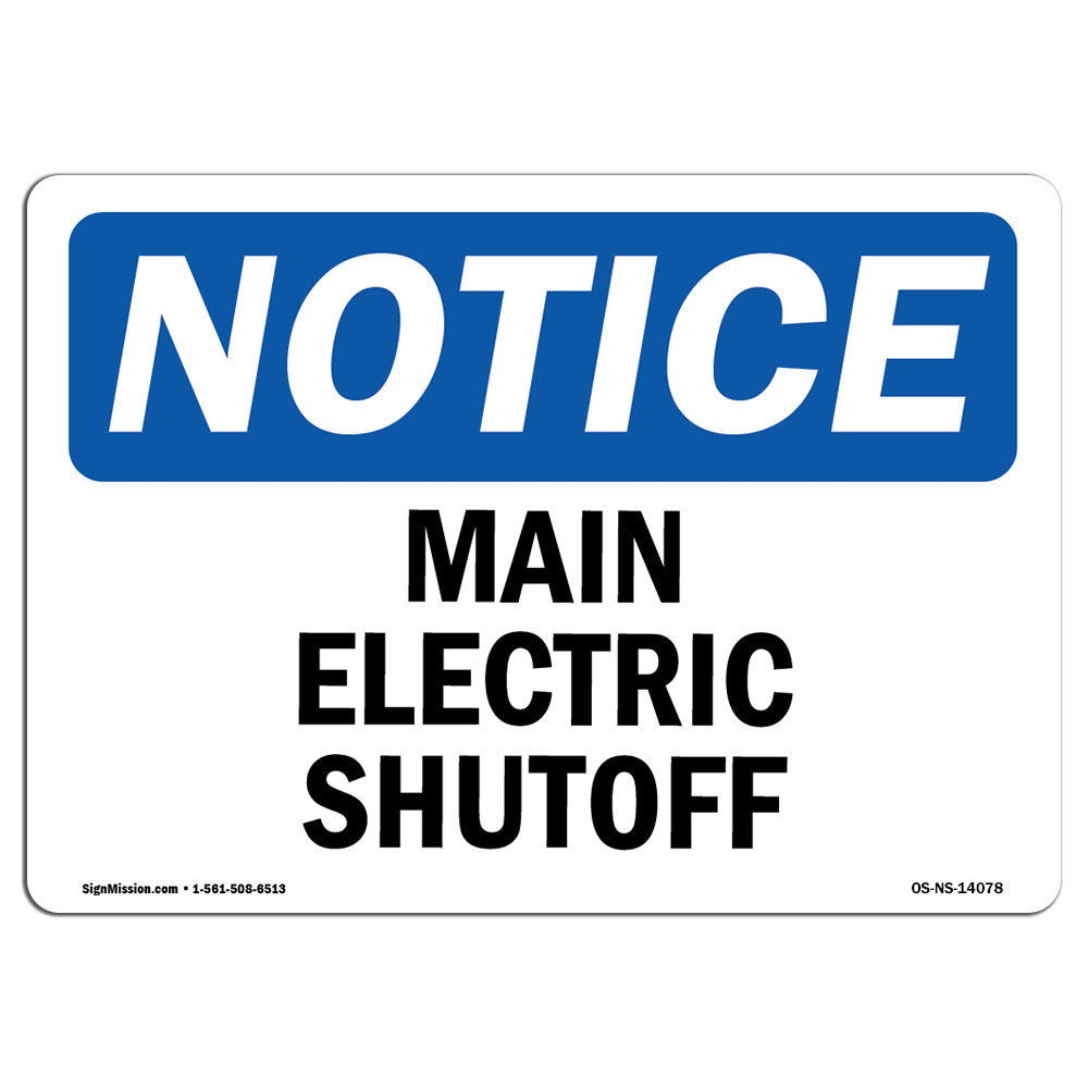 Main Electric Shutoff Sign