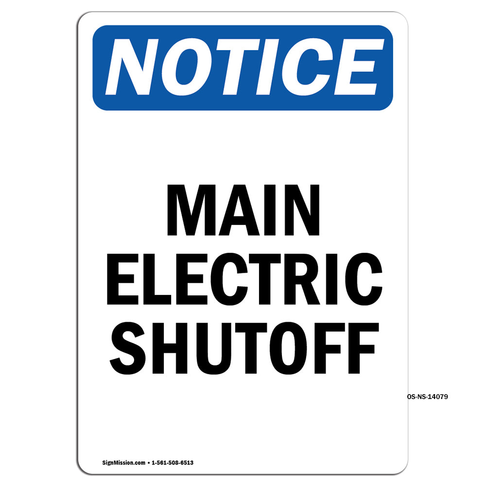 Main Electric Shutoff Sign