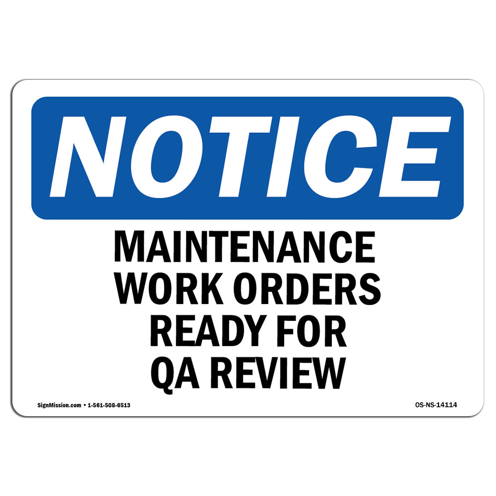 Maintenance Work Orders Ready For QA Review