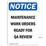 Maintenance Work Orders Ready For QA Review