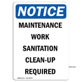 Maintenance Work Sanitation Clean-Up Required