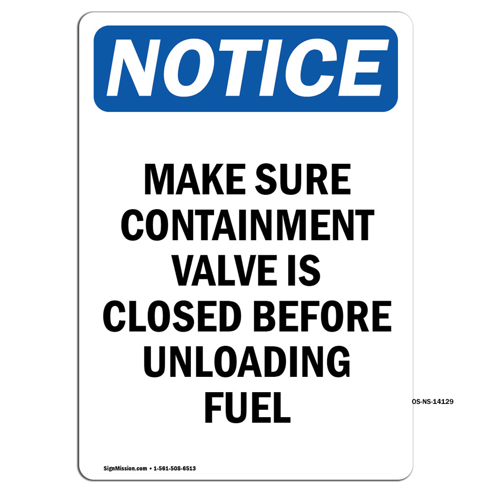 Make Sure Containment Valve Is Closed Before