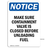 Make Sure Containment Valve Is Closed Before