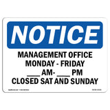 Managers Office Monday - Friday ____ Am