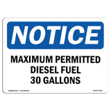 Maximum Permitted Diesel Fuel 30 Gallons