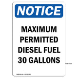 Maximum Permitted Diesel Fuel 30 Gallons