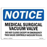 Medical-Surgical Vacuum Valve Do Not Close