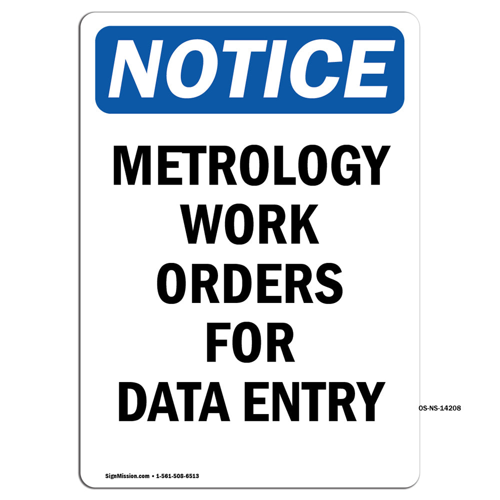 Metrology Work Orders For Data Entry