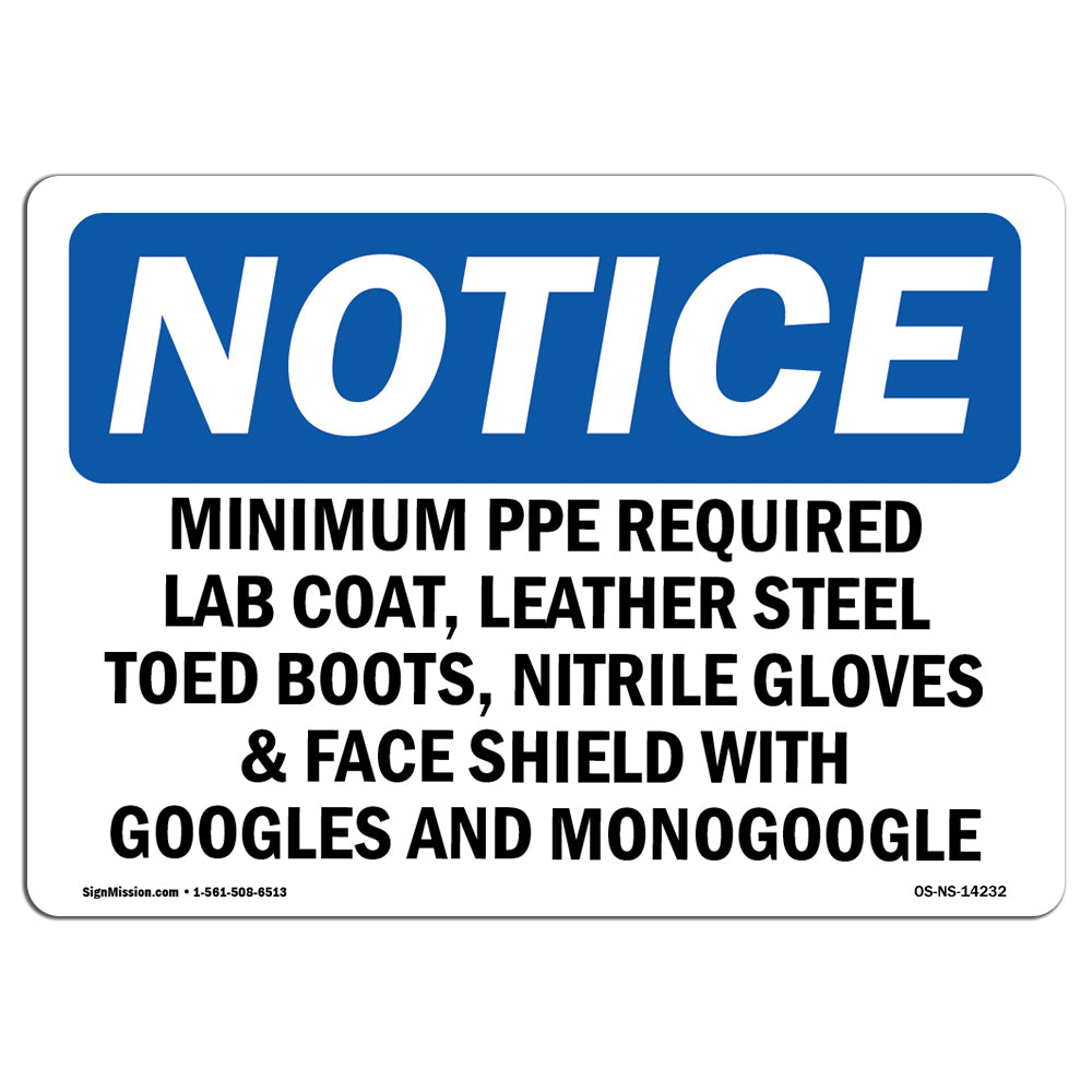Minimum PPE Required Lab Coat, Leather Steel