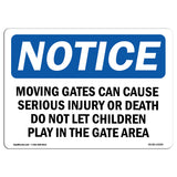 Moving Gate Can Cause Serious Injury Or Sign
