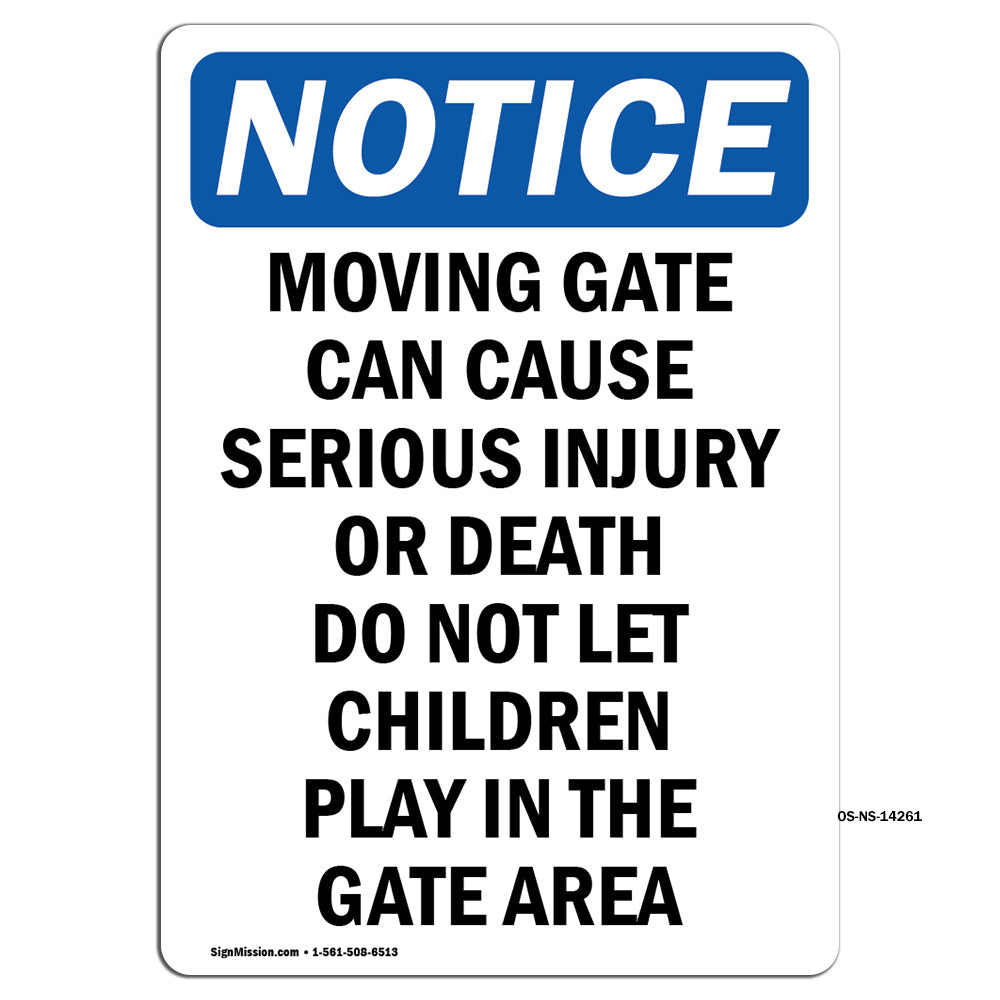 Moving Gate Can Cause Serious Injury Or Sign