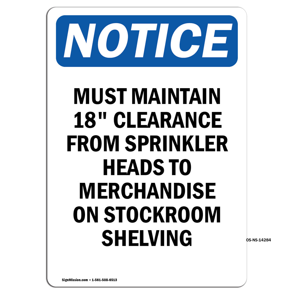 Must Maintain 18 Clearance From
