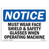 Must Wear Face Shield & Safety Glasses When