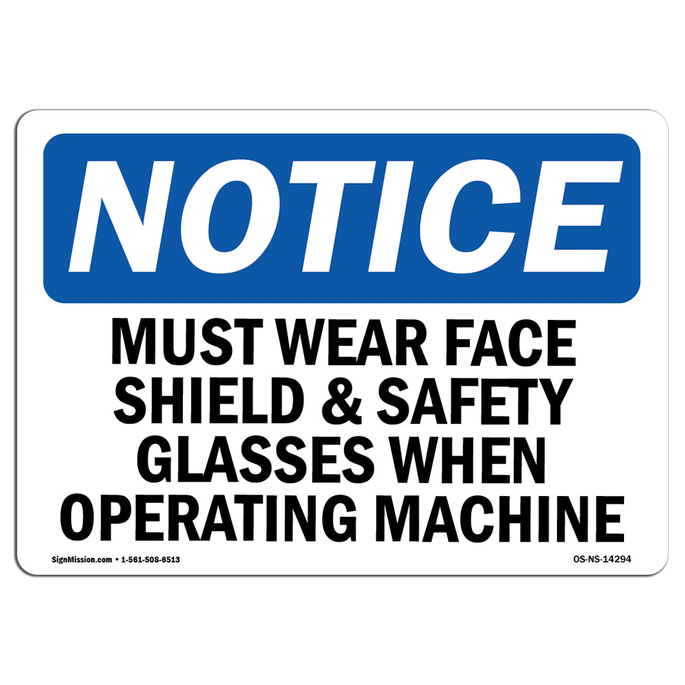 Must Wear Face Shield & Safety Glasses When