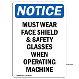 Must Wear Face Shield & Safety Glasses When