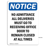 No Admittance All Deliveries Must Go To