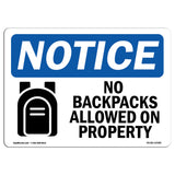 No Backpacks Allowed On Property