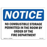 No Combustible Storage Permitted In This