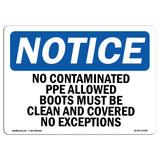 No Contaminated PPE Allowed Boots Must Be