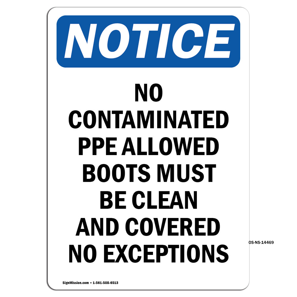 No Contaminated PPE Allowed Boots Must Be