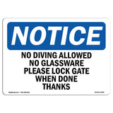 No Diving Allowed No Glassware Please Lock