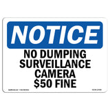 No Dumping Surveillance Camera $50 Fine