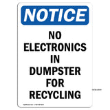 No Electronics In Dumpster For Recycling