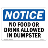 No Food Or Drink Allowed In Dumpster