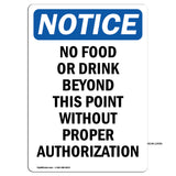 No Food Or Drink Beyond This Point Without