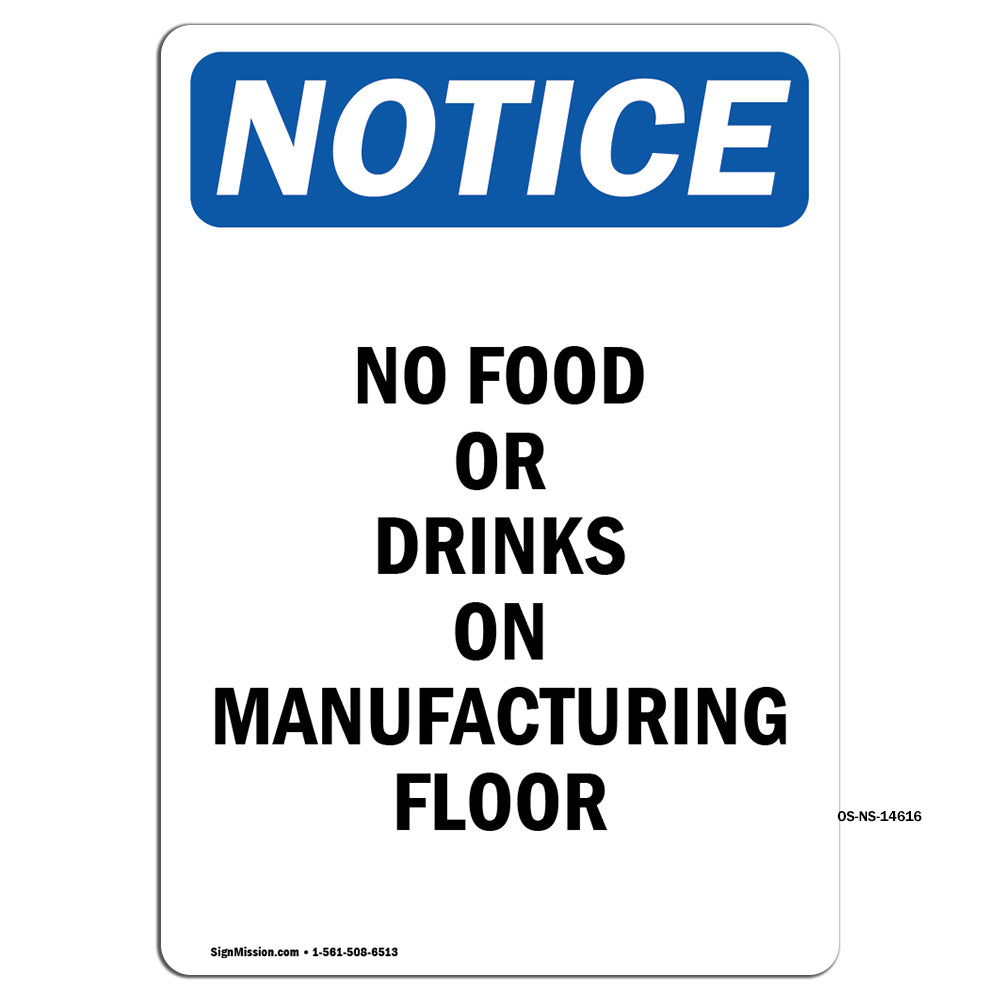 No Food Or Drinks On Manufacturing Floor