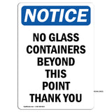 No Glass Containers Beyond This Point Thank You