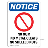 No Gum No Metal Cleats No Shelled Nuts