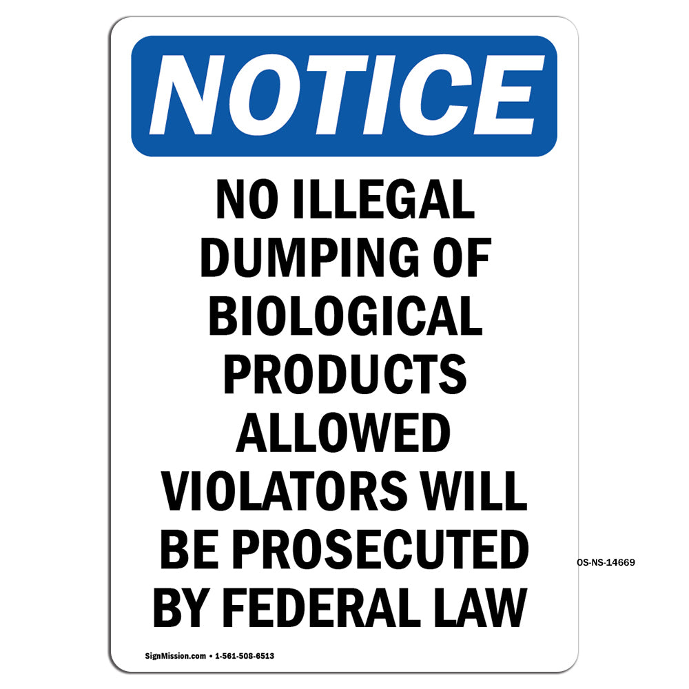 No Illegal Dumping Of Biological Products