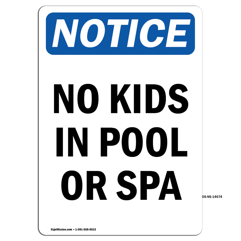 No Kids In Pool Or Spa