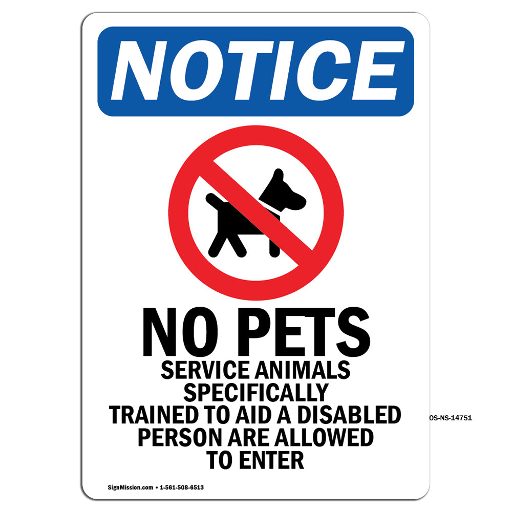 No Pets Service Animals