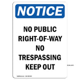 No Public Right-Of-Way No Trespassing Keep Out