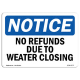 No Refunds Due To Weather Closing