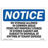 No Storage Allowed In Common Areas Items