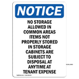 No Storage Allowed In Common Areas Items
