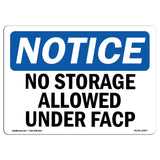No Storage Allowed Under Facp